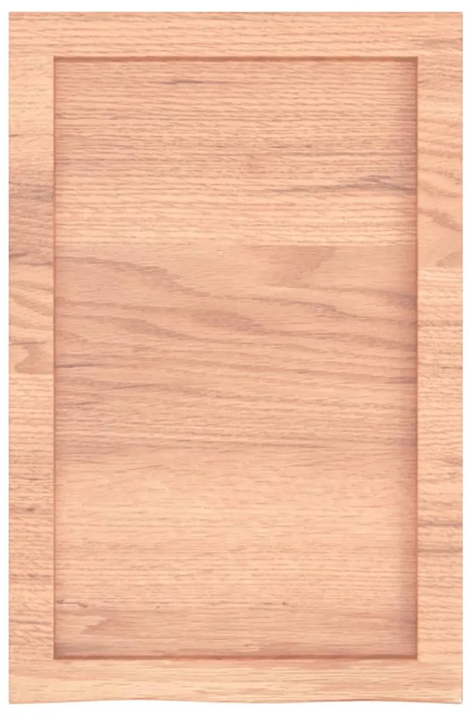 világosbarna kezelt tömör tölgyfa fali polc 40x60x(2-6) cm