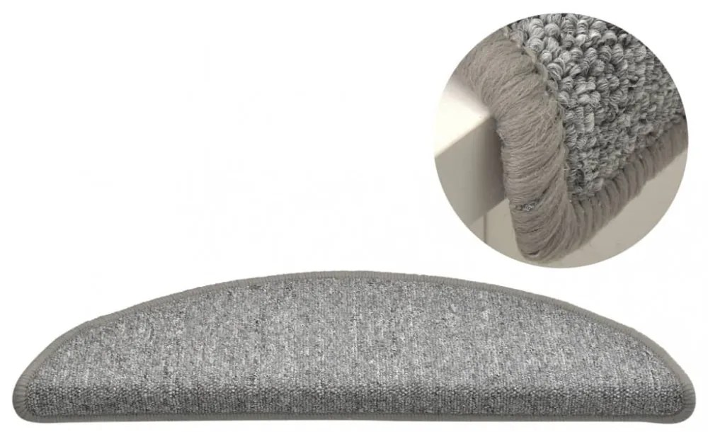 15 db világosszürke lépcsőszőnyeg 56 x 17 x 3 cm