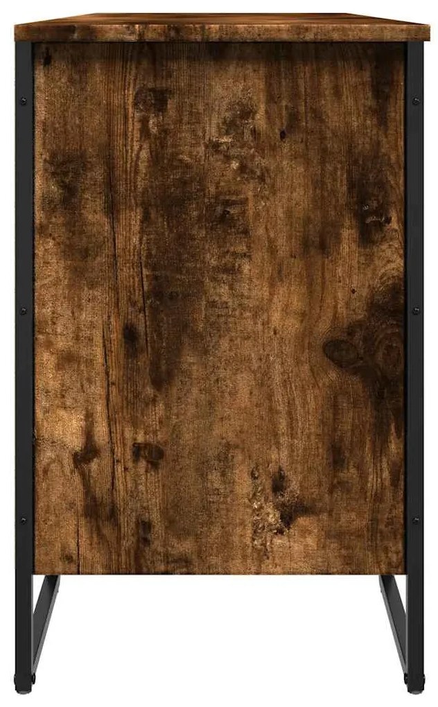 füstös tölgy színű szerelt fa cipőszekrény 90 x 38 x 61,5 cm