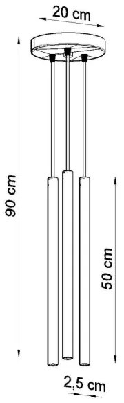 Sollux SL.0471 - Csillár zsinóron PASTELO 3P 3xG9/8W/230V fekete