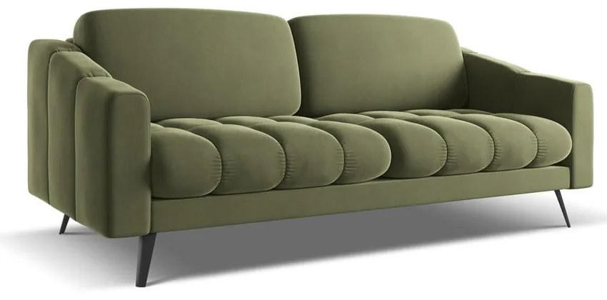 Zöld bársony kanapé 202 cm Nalu – Makamii