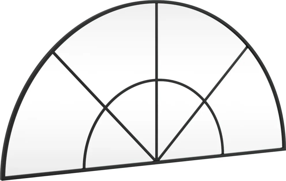 vidaXL fekete ívelt vas fali tükör 100 x 50 cm