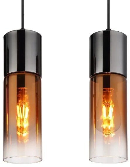 Globo 21000-4HG - Csillár zsinóron ANNIKA 4xE27/25W/230V fekete/réz