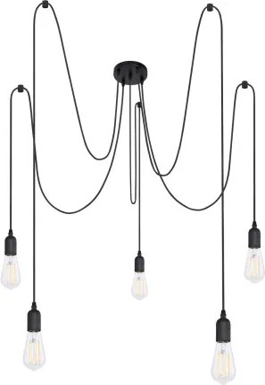 Globo A110-5 Függeszték fekete, kábelt, 5 mennyezeti tartó, 1,5m, ø: 150, exkl. 5xE27 60W 230V