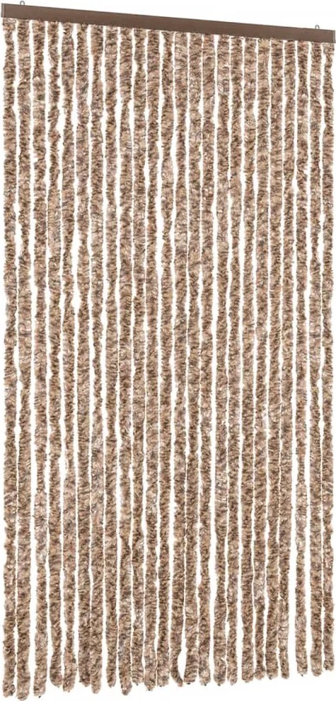 vidaXL bézs és sötétbarna zsenília rovarfüggöny 100x220 cm