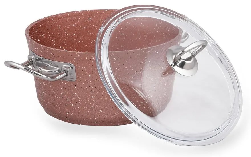 Classic rózsaszín alumínium edény fedővel, ø 20 cm - Güral Porselen