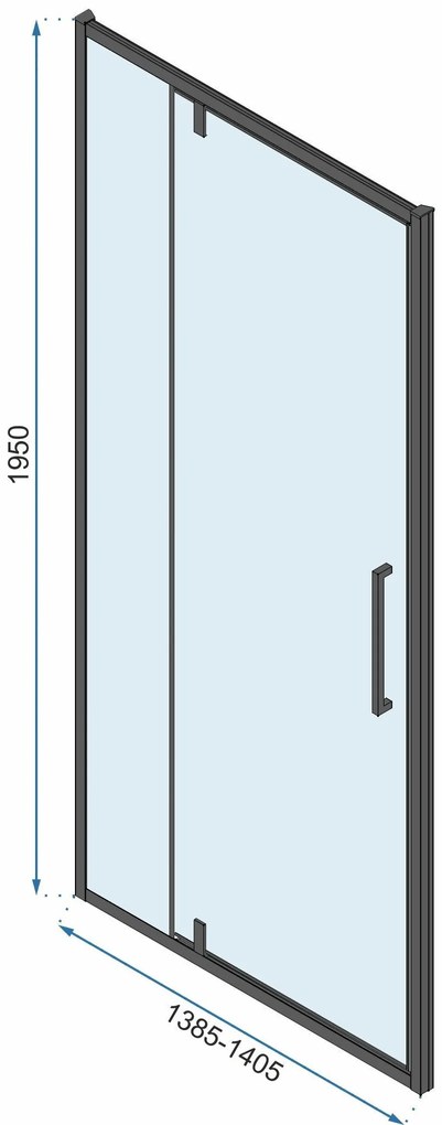 Rea Rapid Swing, 3 falas zuhanykabin 90 (ajtó) x 80 (fal) x 80 (fal) x 195 cm, 6mm átlátszó üveg, arany fényes profil, KPL-09410