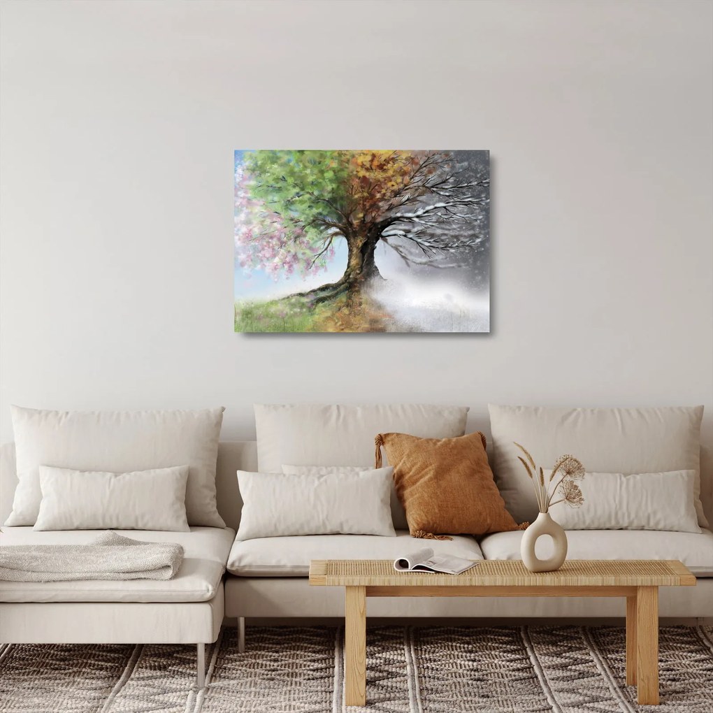 Kép - Négy évszak fája (üvegen) (70x50 cm)