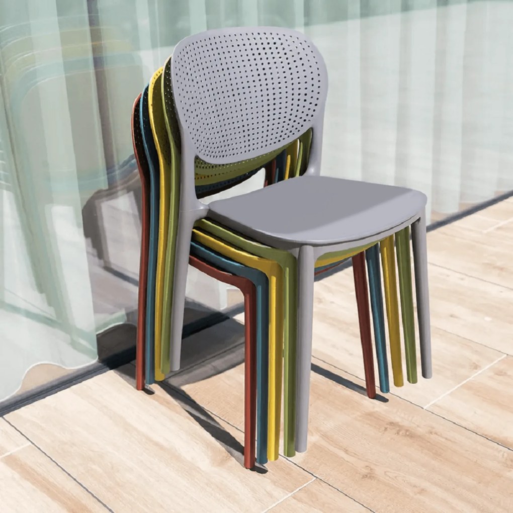 Rakásolható szék, fehér, FEDRA NEW