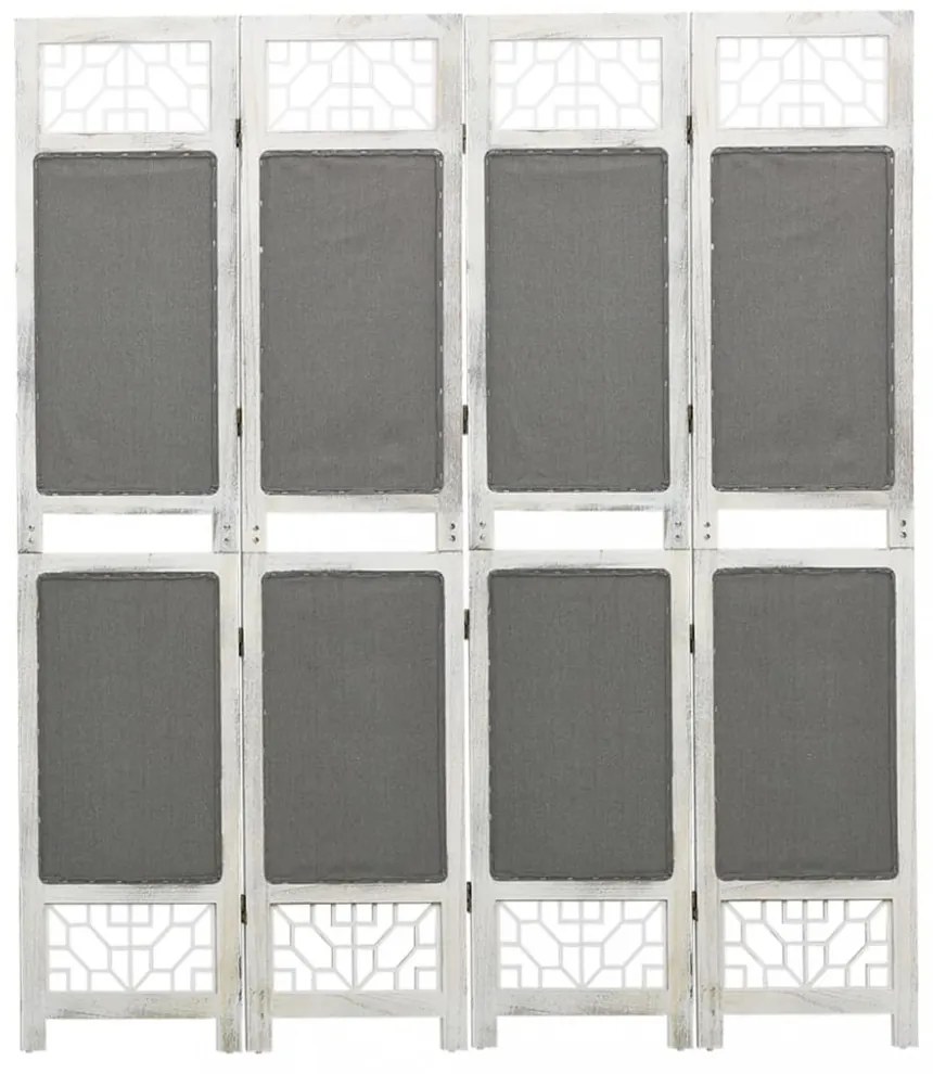 4 paneles szürke szövetparaván 140 x 165 cm