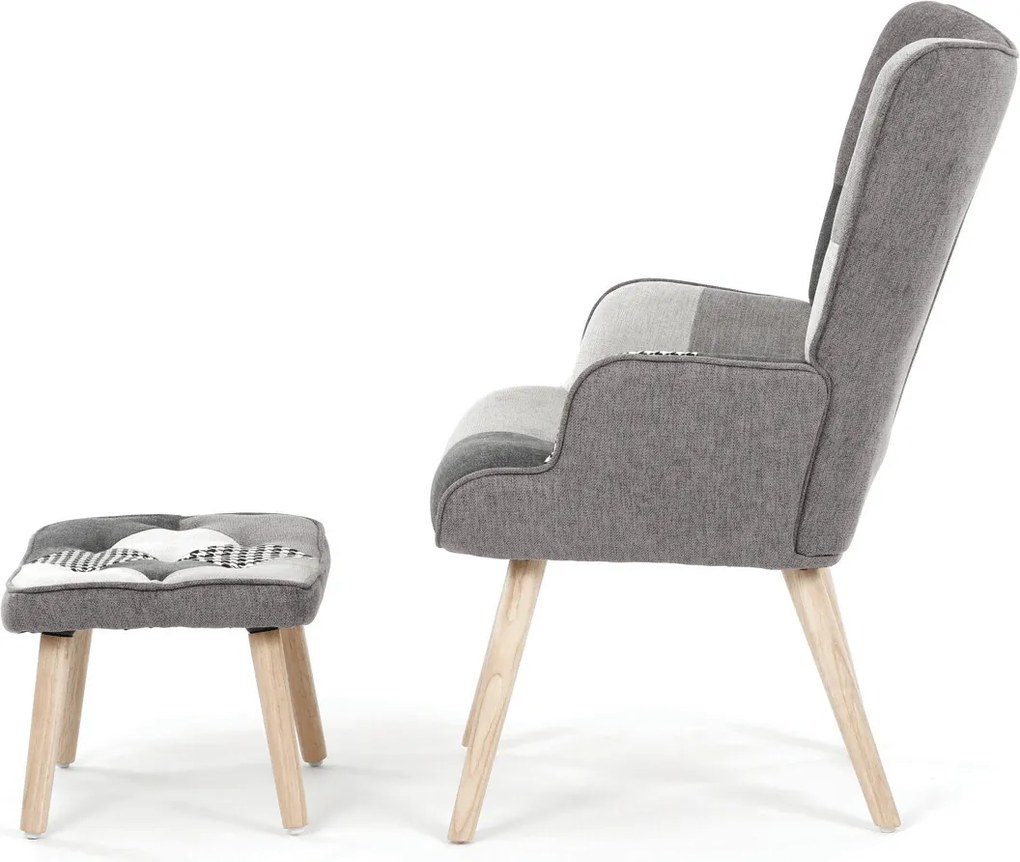 Többszínű relaxfotel, szövet kárpitozással, AK-305B PWBK2