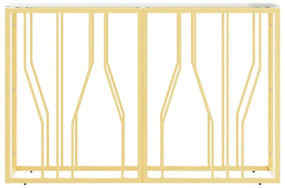 üveg és rozsdamentes acél tálalóasztal 110x30x70 cm