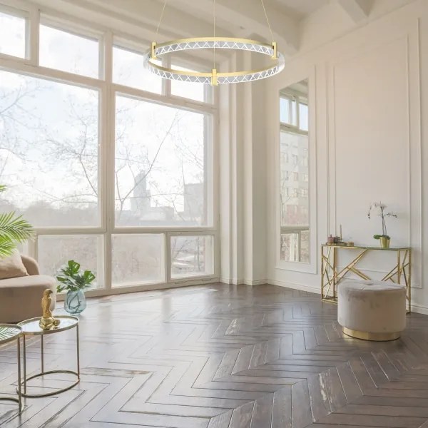 LED Csillár zsinóron ELEGANCE LED/36W/230V átm. 60 cm arany