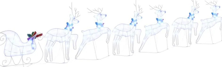 LED rénszarvasok 7 pcs Fehér szövet