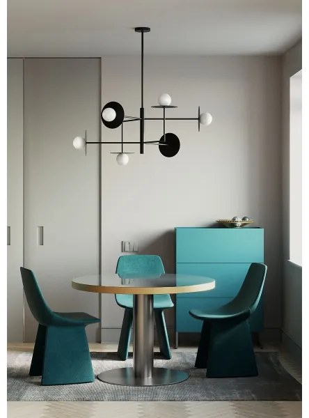 Redo 01-2734 - Csillár rúdon PLATO 6xG9/10W/230V fekete