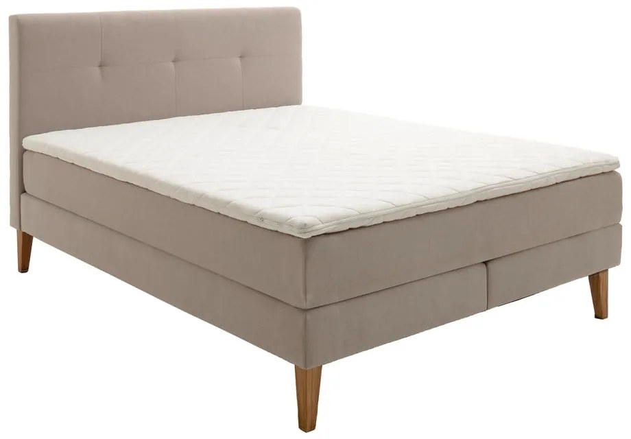 Bézs boxspring ágy 160x200 cm Stockholm – Meise Möbel