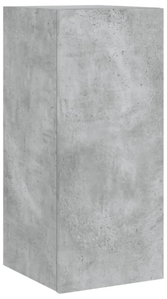 betonszürke falra szerelhető TV-szekrény LED-del 30,5x35x70 cm
