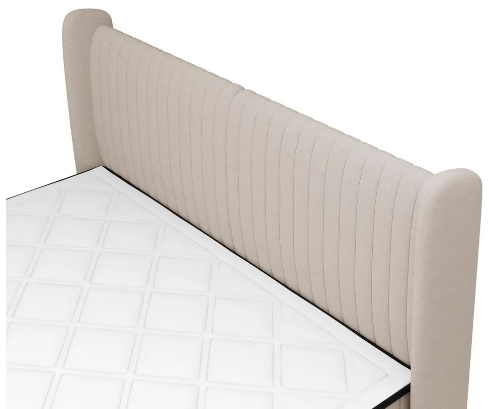 Kontinentális franciaágy 140 cm Dalmo 140 (ágyráccsal) (tárolóhellyel) (közepes bézs + fekete). Akció -15%. 1099666