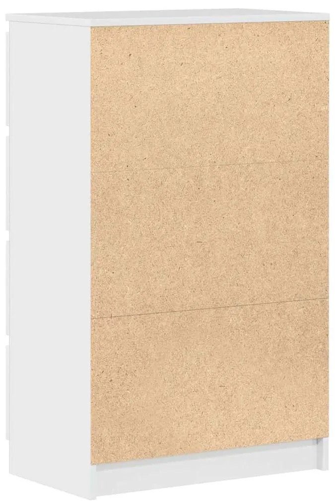 magasfényű fehér szerelt fa tálalószekrény 60 x 35 x 98,5 cm