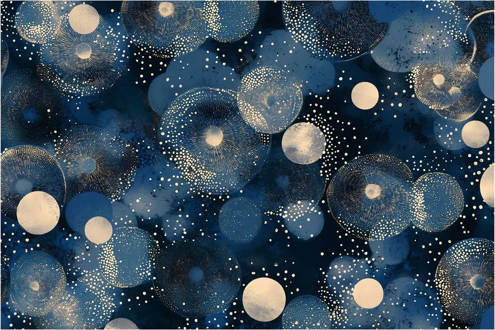 Kép - Kék-arany gyűrűk (90x60 cm)