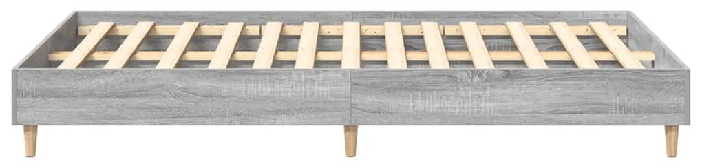 vidaXL sonoma tölgyszínű szerelt fa ágykeret matrac nélkül 135 x 190cm