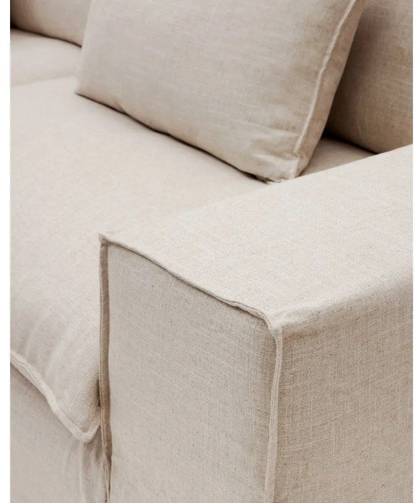 Bézs len kanapé 280 cm Anarela – Kave Home
