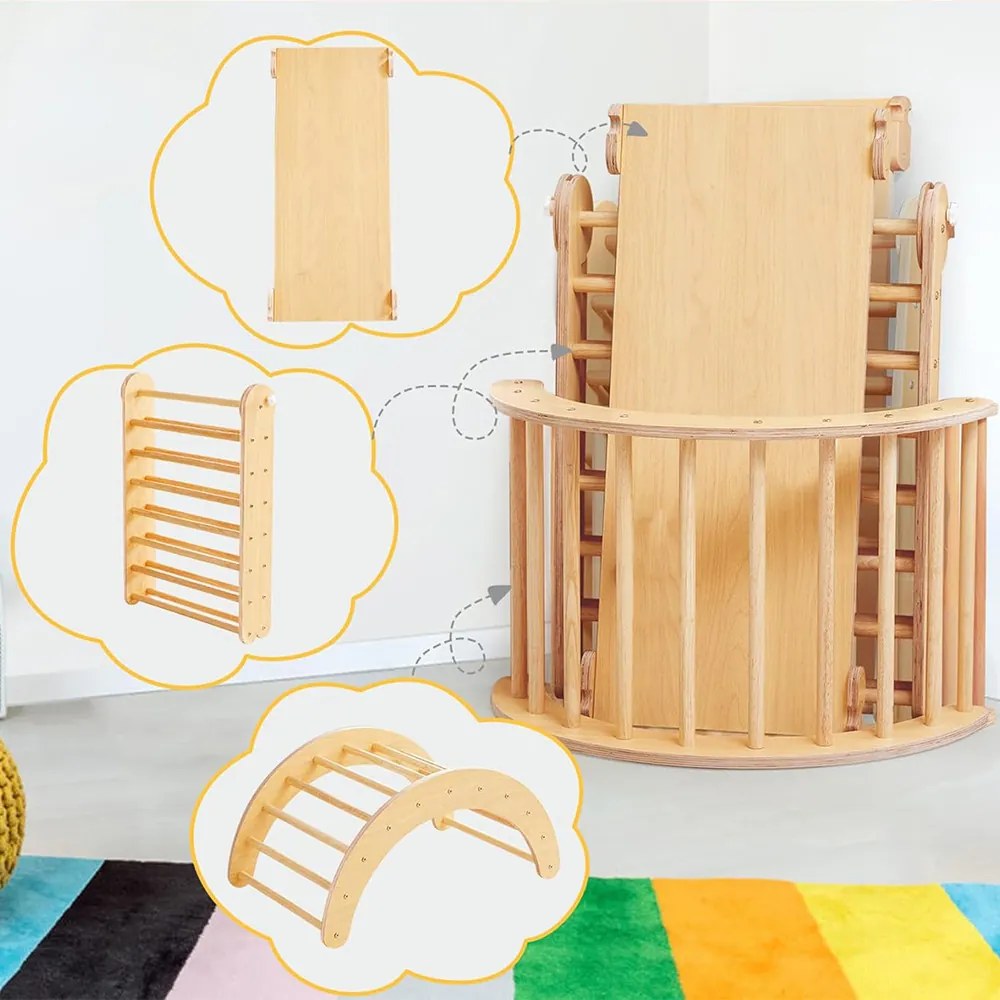 3 részes fa mászóka szett