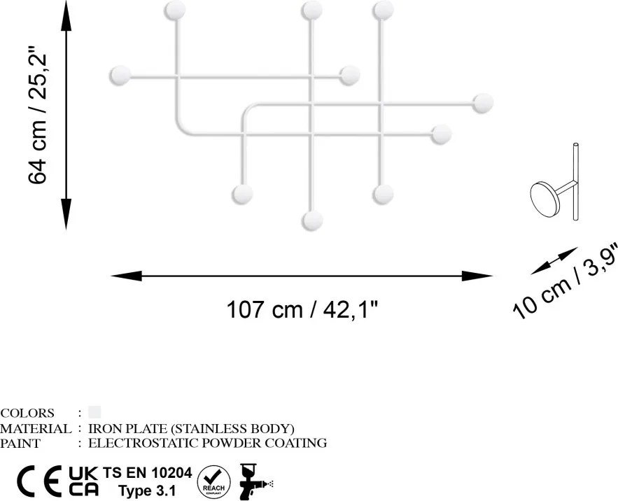 Fali fogas, 107×64 cm – TR494PYT1138