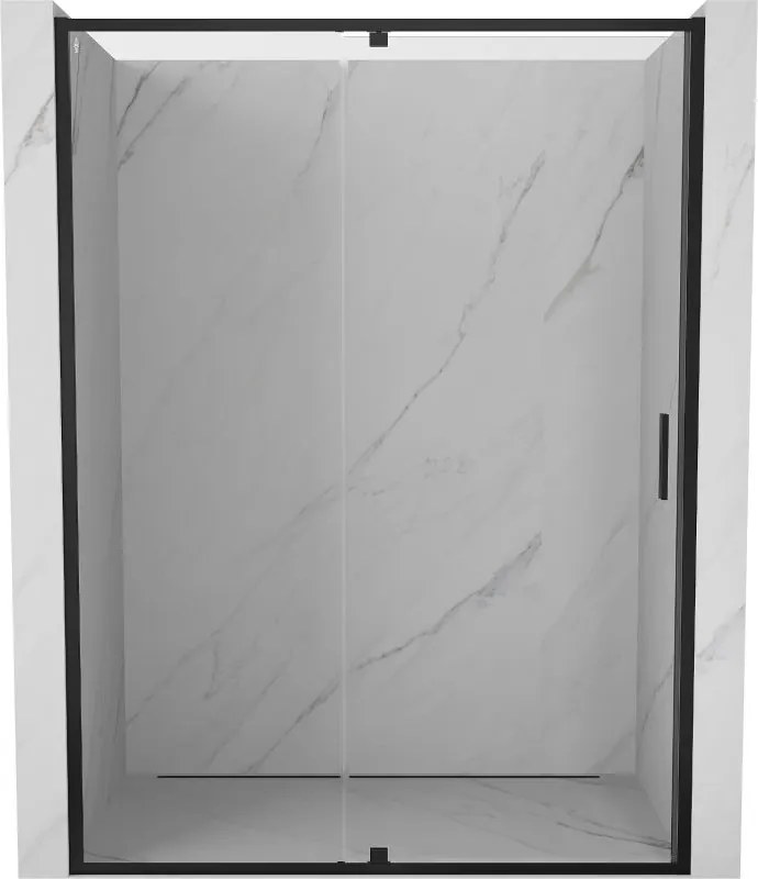 Mexen Exo zuhanyajtó nyíló, 130 cm, átlátszó, fekete - 819-130-000-70-00