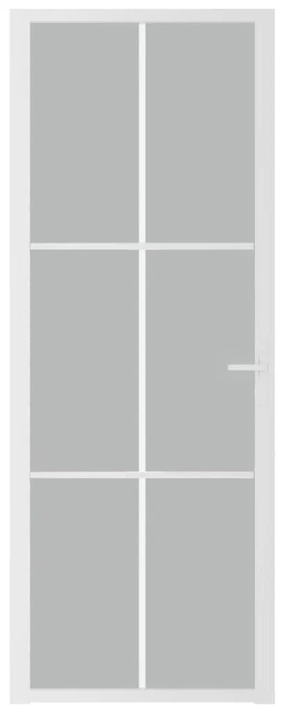 Fehér matt üveg és alumínium beltéri ajtó 76 x 201,5 cm