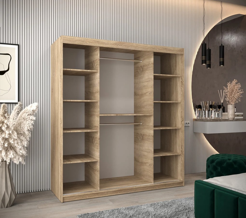 Ruhásszekrény 180 cm Verika 1 180 (szonoma tölgy + fehér). 1063723
