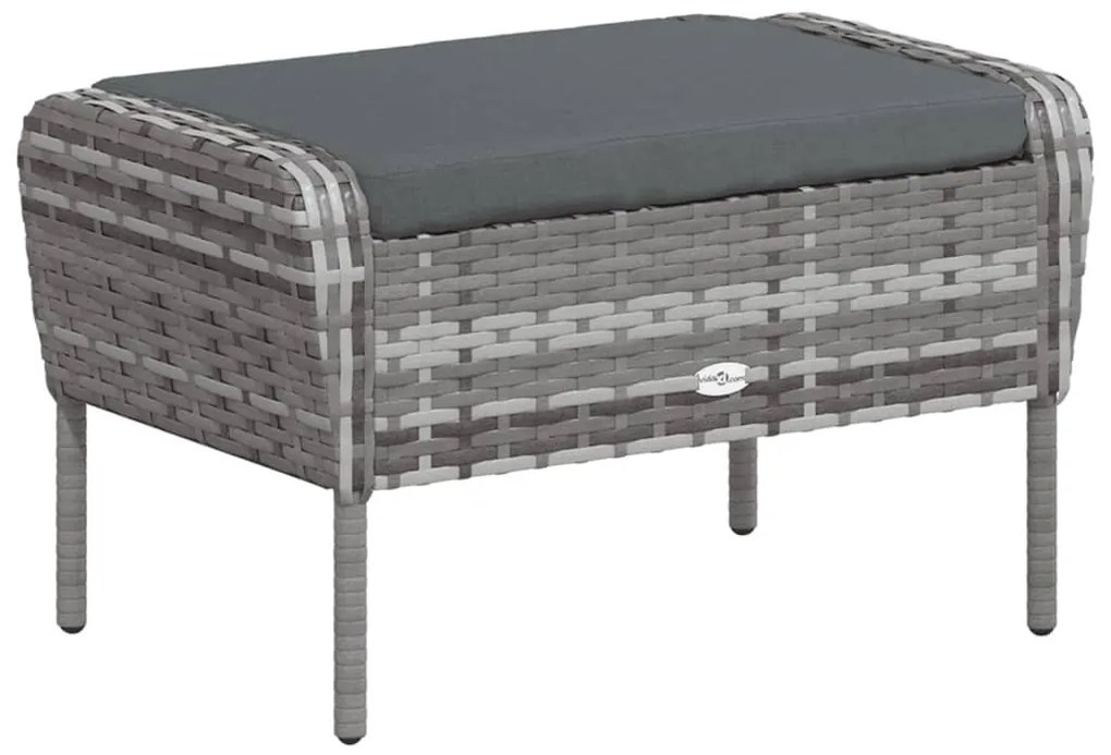 szürke polyrattan kerti szék lábtartóval