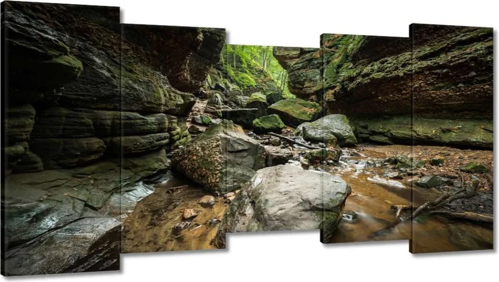 Festmények 150x80 Sziklák Folyó Hegyek