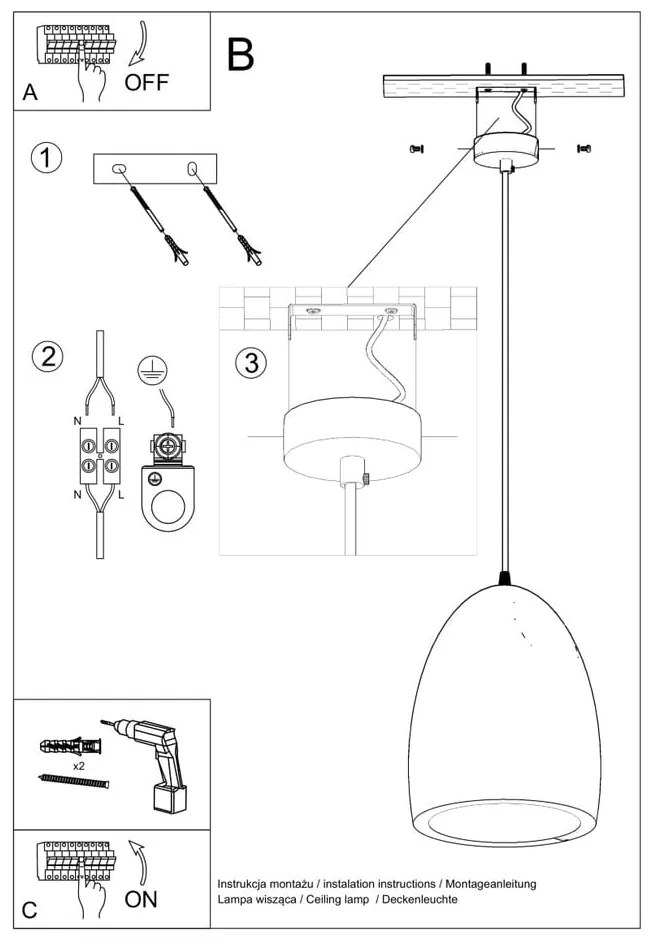 Fehér függőlámpa kerámia búrával ø 25 cm Sativa – Nice Lamps