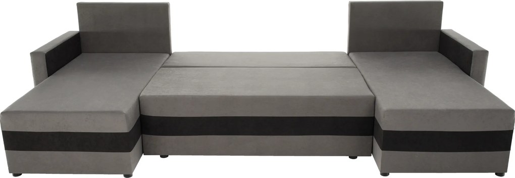 Univerzális ülőgarnitúra, szürke/fekete, PAULITA U