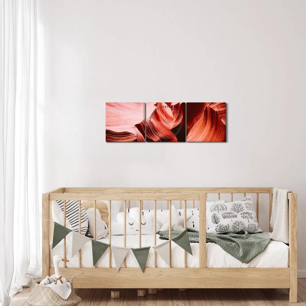 A vörös sziklák képe (órával) (90x30 cm)