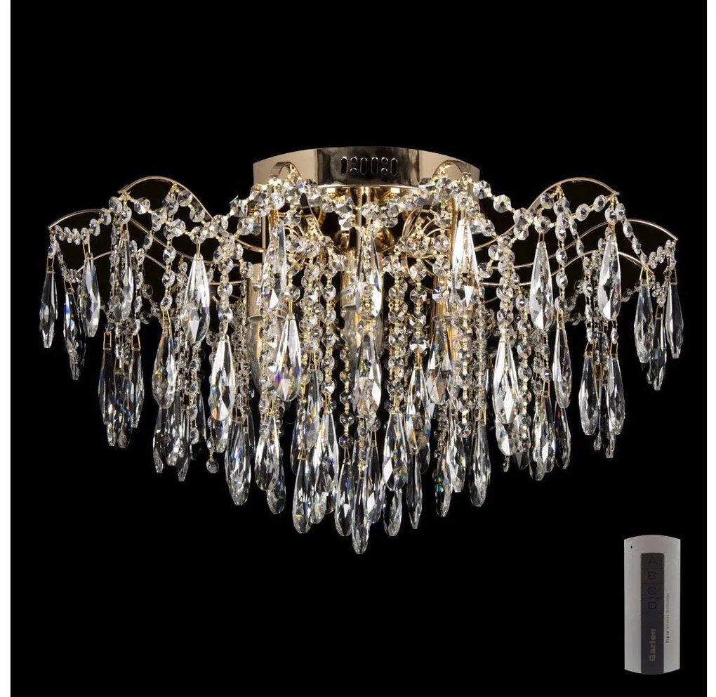 LED kristály mennyezeti lámpa 6xE27/60W + 6xLED/3W, 230V