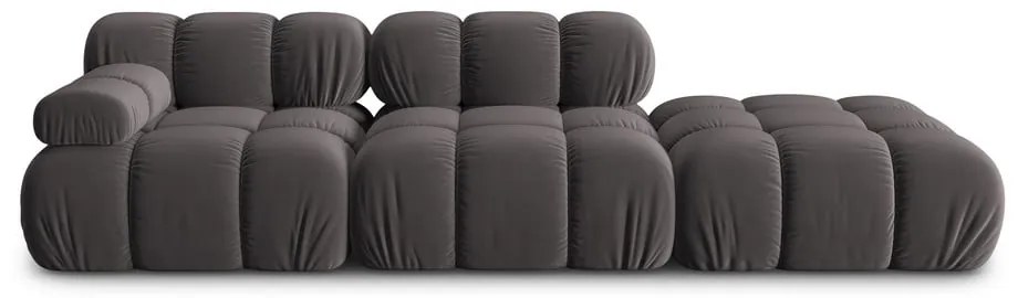 Sötétszürke bársony kanapé 282 cm Bellis – Micadoni Home