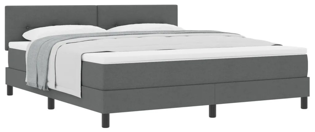 Box Spring Ágy matraccal Sötétszürke 180x200 cm Szövet
