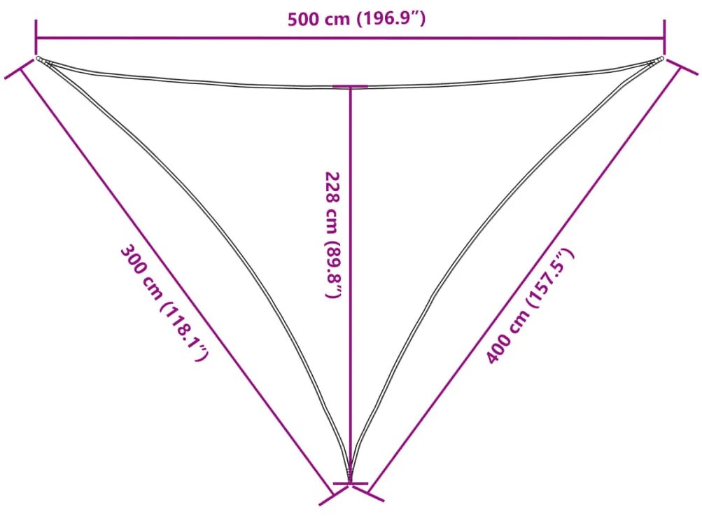 piros háromszögű oxford-szövet napvitorla 3 x 4 x 5 m