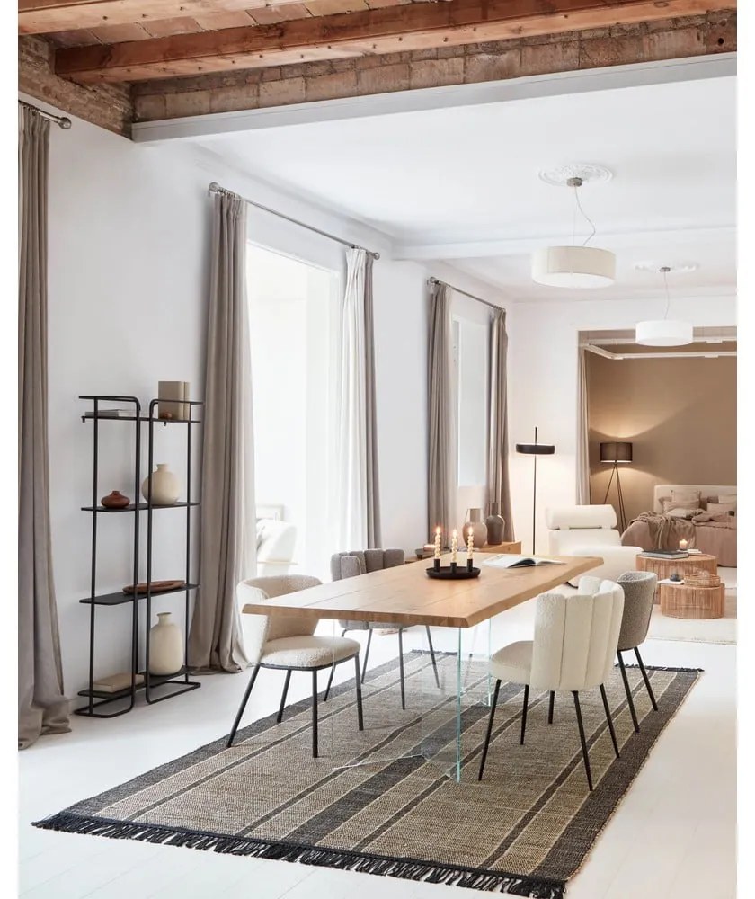 Fekete-natúr színű kétoldalas tengerifű szőnyeg 200x300 cm Brunilda – Kave Home