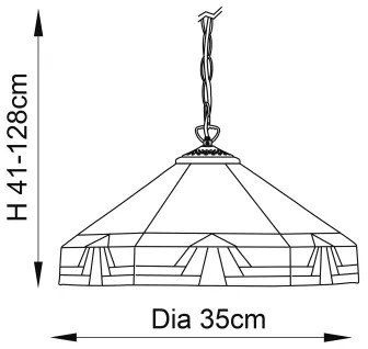 Endon 64285 - Tiffany NEVADA láncos csillár 1xE27/60W/230V átm. 35 cm