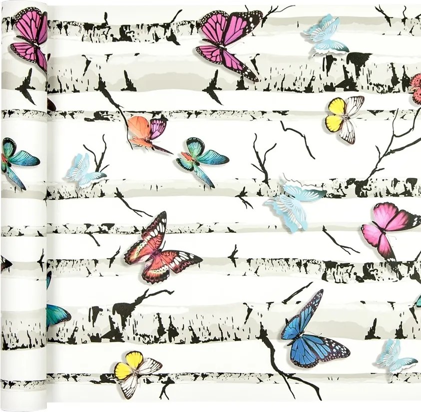 Gyerek háttérképek Pillangók, Nyírfák