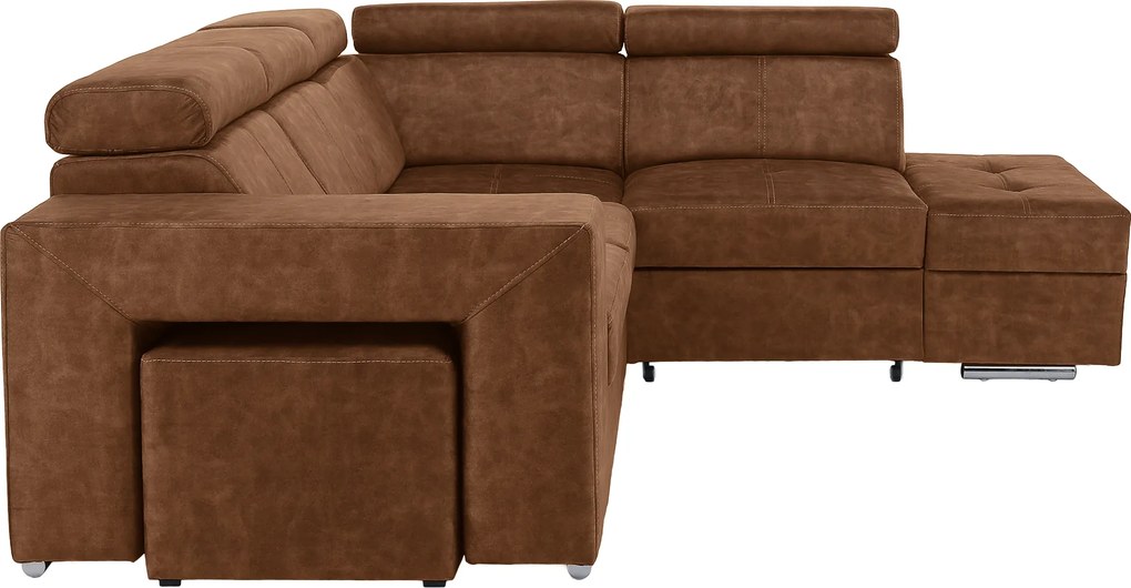 Ülőgarnitúra, barna, jobbos, MALAGA