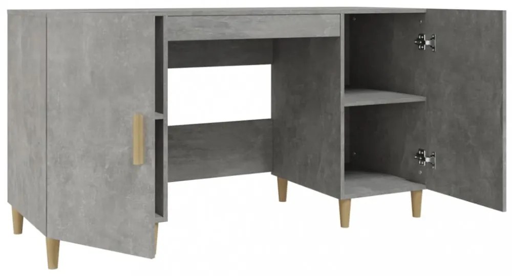 betonszürke szerelt fa íróasztal 140 x 50 x 75 cm