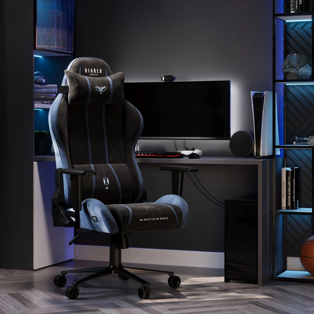 Gamer szék szövet Normal Size, fekete-kék: Diablo X-One 2.0 Night Blue
