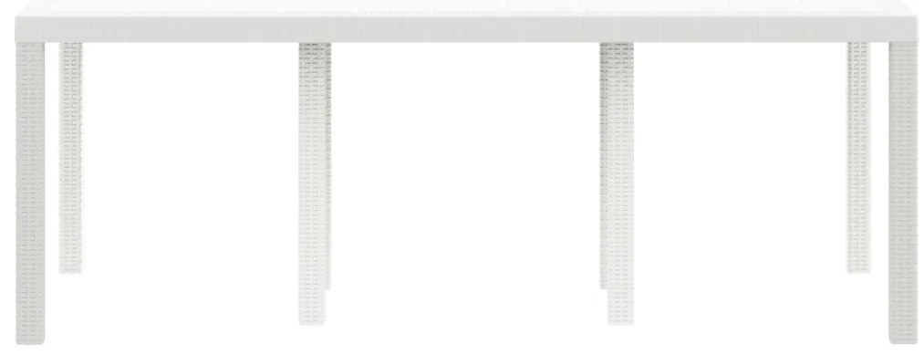 Kerti Asztal Fehér 200x100x73 cm Poli Rattan