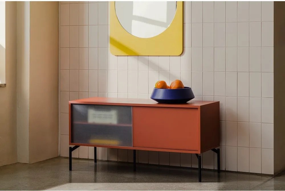 Terrakotta színű TV-állvány 116x55x42 cm Met Mini – noo.ma