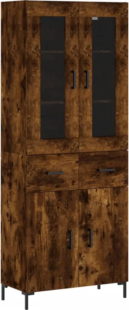 vidaXL füstös tölgy színű szerelt fa magasszekrény 69,5 x 34 x 180 cm