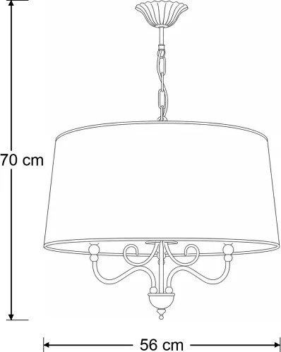 Brilagi - Láncos csillár SONIA 3xE27/15W/230V átm. 56 cm krémszínű/patina